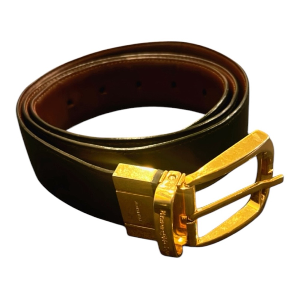 Ermenegildo Zegna Black and Gold Belt